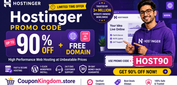 Hostinger Promo Code 90% OFF + Free Domain (Latest 2026 Deals)